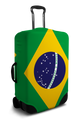 Custom Suitcase Cover - Brazil Flag Design