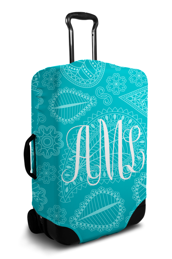Custom Suitcase Cover - Monogram Initials Design