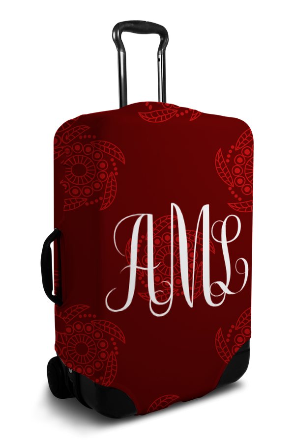 Custom Suitcase Cover - Monogram Initials Design