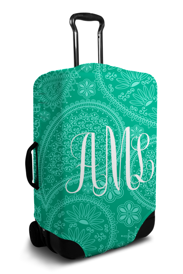 Custom Suitcase Cover - Monogram Initials Design