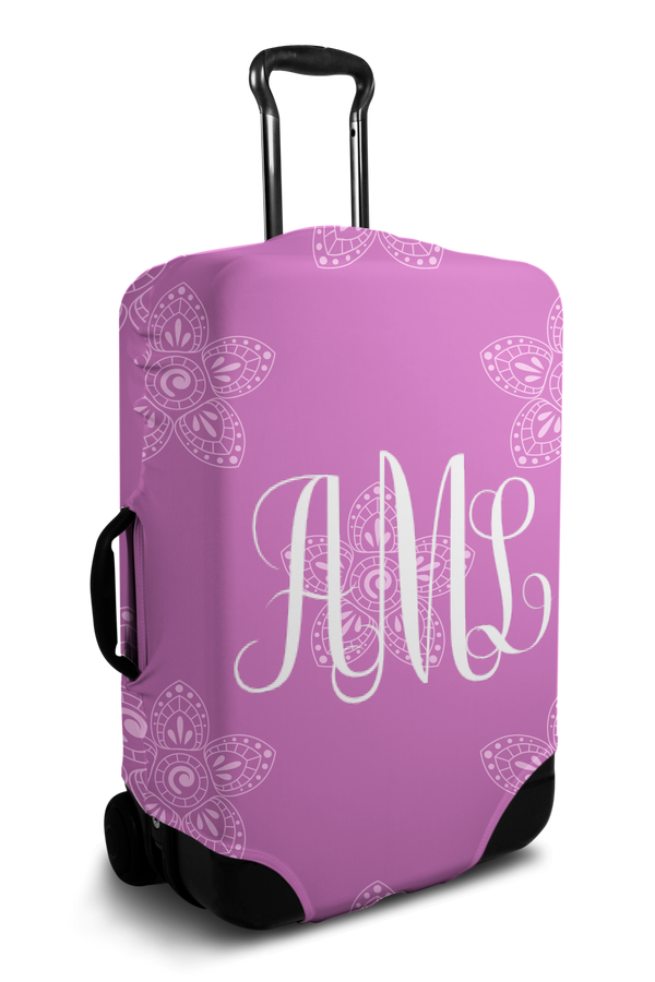 Custom Suitcase Cover - Monogram Initials Design