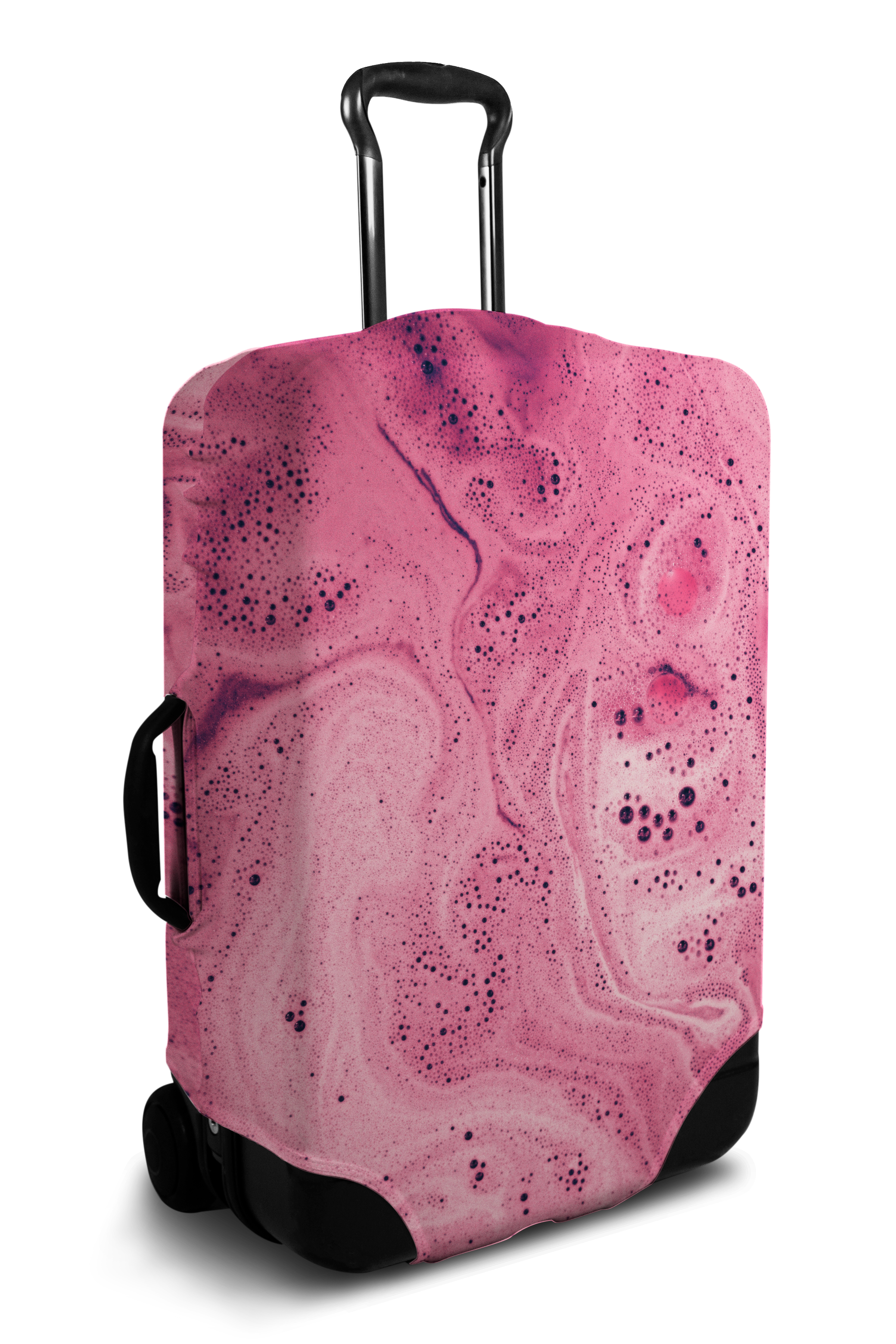 Pink Foam suitcase cover